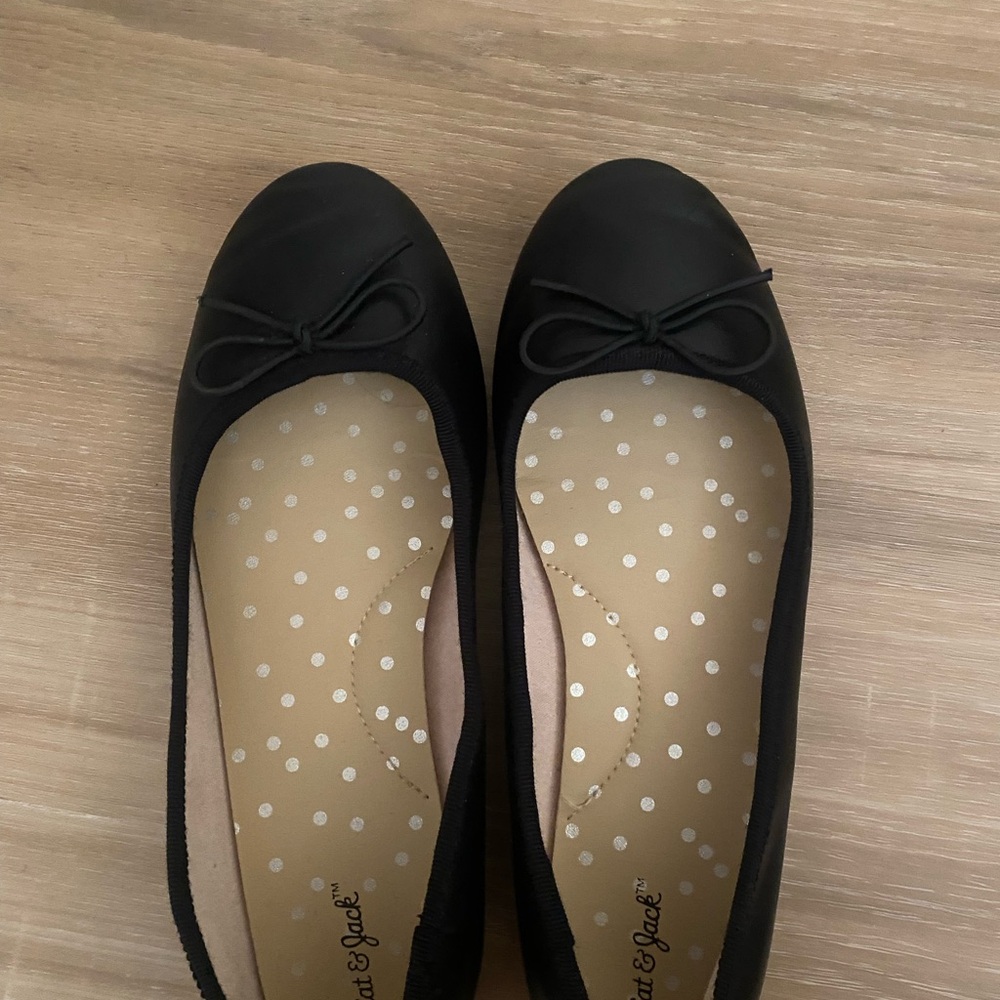 Target Cat and Jack Girls Size Three Black Ballet Flats with Bow